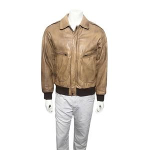LeTigre - VTG Men's Tan Distressed Leather Jacket